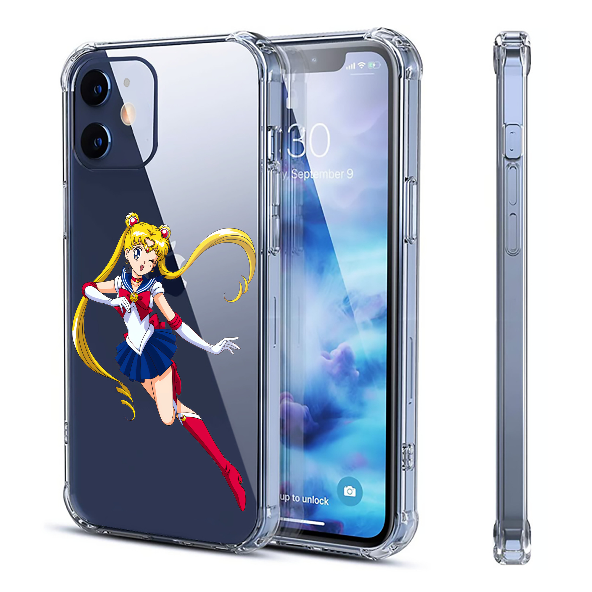 （画像用） 美少女戦士セーラームーン 月野 うさぎ つきの うさぎ Sailor Moon Tsukino Usagi 【iPhone 12シリーズ対応】透明スマホケース（クリアソフトケース）